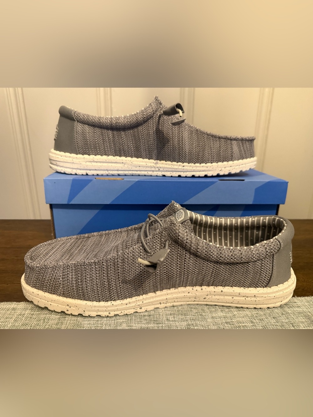 Hey Dude Wally Knit Slip-On Loafers in Heather Gray